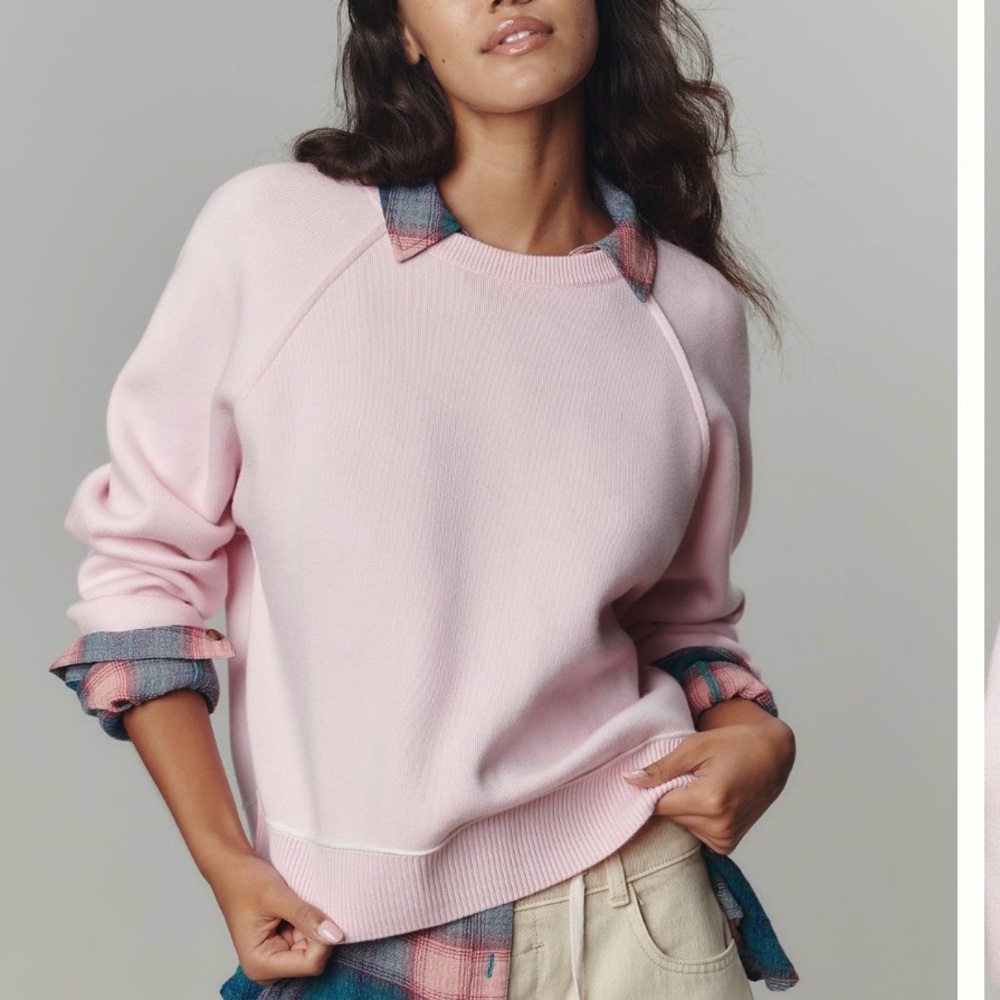Pilcro Light Pink Crew Neck Sweater